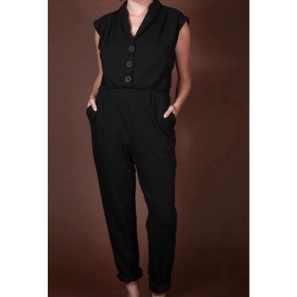 Nooworks Pants - Nooworks Solid Magic Suit Jumpsuit Women Size S Jersey Knit Buttons Skinny Black